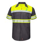 Hi-Visibility Colorblock Ripstop Short Sleeve Work Shirt Thumbnail