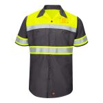 Hi-Visibility Colorblock Ripstop Short Sleeve Work Shirt Thumbnail