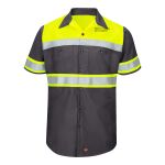 Hi-Visibility Colorblock Ripstop Short Sleeve Work Shirt Thumbnail