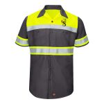 Hi-Visibility Colorblock Ripstop Short Sleeve Work Shirt Thumbnail