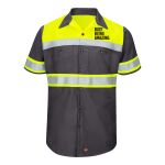 Hi-Visibility Colorblock Ripstop Short Sleeve Work Shirt Thumbnail