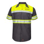 Hi-Visibility Colorblock Ripstop Short Sleeve Work Shirt Thumbnail