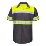 Hi-Visibility Colorblock Ripstop Short Sleeve Work Shirt Thumbnail