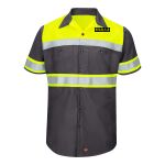 Hi-Visibility Colorblock Ripstop Short Sleeve Work Shirt Thumbnail