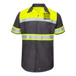 Hi-Visibility Colorblock Ripstop Short Sleeve Work Shirt Thumbnail