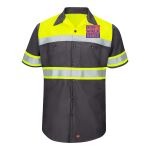 Hi-Visibility Colorblock Ripstop Short Sleeve Work Shirt Thumbnail