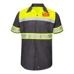 Hi-Visibility Colorblock Ripstop Short Sleeve Work Shirt Thumbnail
