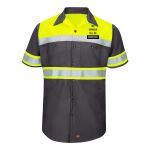 Hi-Visibility Colorblock Ripstop Short Sleeve Work Shirt Thumbnail