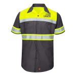 Hi-Visibility Colorblock Ripstop Short Sleeve Work Shirt Thumbnail