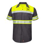 Hi-Visibility Colorblock Ripstop Short Sleeve Work Shirt Thumbnail