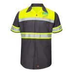 Hi-Visibility Colorblock Ripstop Short Sleeve Work Shirt Thumbnail