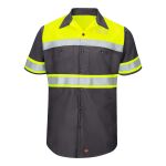 Hi-Visibility Colorblock Ripstop Short Sleeve Work Shirt Thumbnail