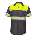 Hi-Visibility Colorblock Ripstop Short Sleeve Work Shirt Thumbnail