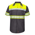 Hi-Visibility Colorblock Ripstop Short Sleeve Work Shirt Thumbnail
