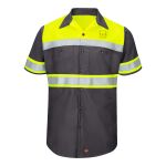 Hi-Visibility Colorblock Ripstop Short Sleeve Work Shirt Thumbnail