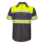 Hi-Visibility Colorblock Ripstop Short Sleeve Work Shirt Thumbnail